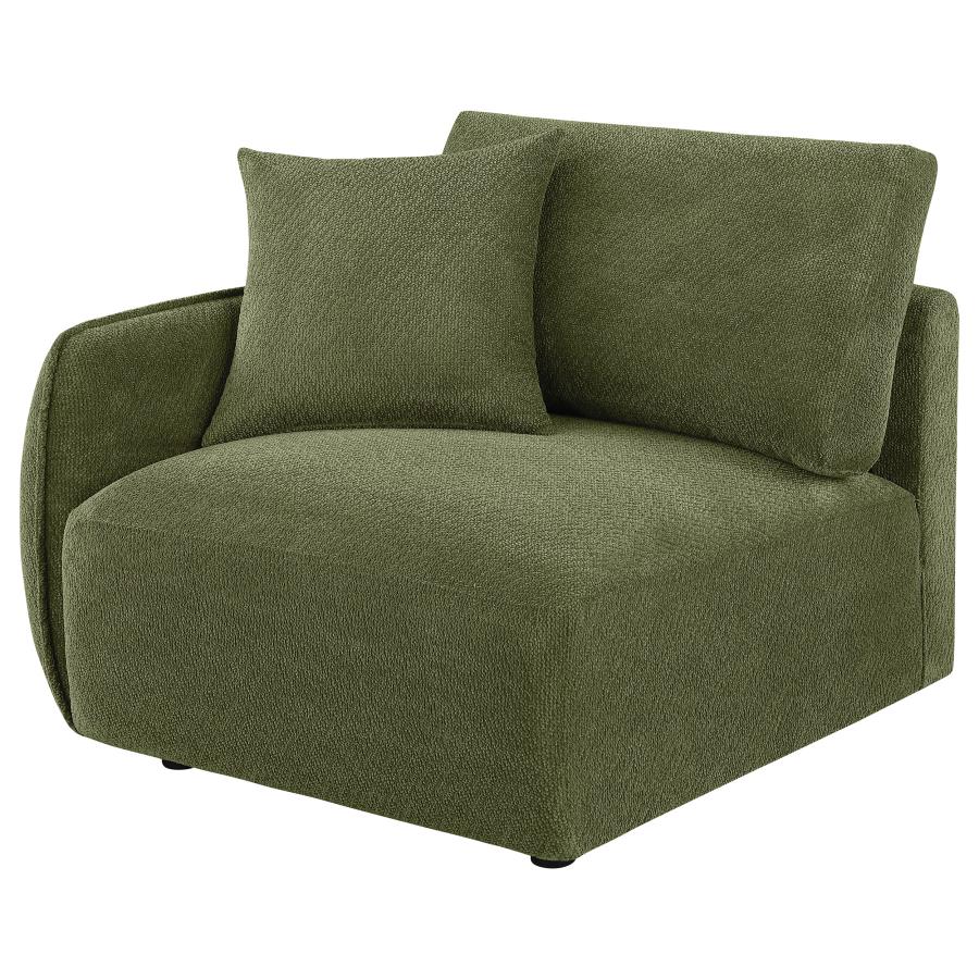 Elysia Chenille Upholstered Modular LAF Chair Green - 🟢 Arm Chairs available at Alpine Outlets in Denver