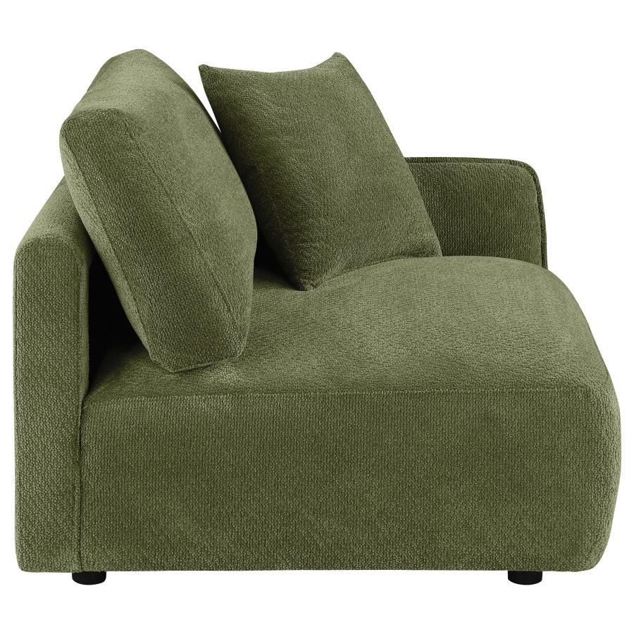 Elysia Chenille Upholstered Modular RAF Chair Green - 🟢 Arm Chairs available at Alpine Outlets in Denver