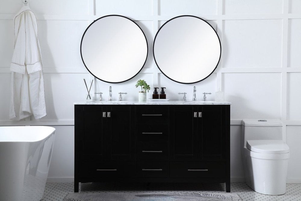 Erina 60 inch Double Bathroom Vanity in Black - 🟢 Bathroom Vanities available at Alpine Outlets in Denver