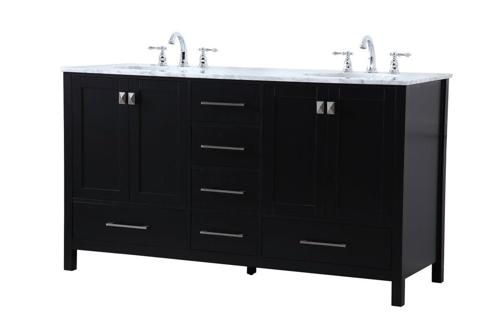 Erina 60 inch Double Bathroom Vanity in Black - 🟢 Bathroom Vanities available at Alpine Outlets in Denver