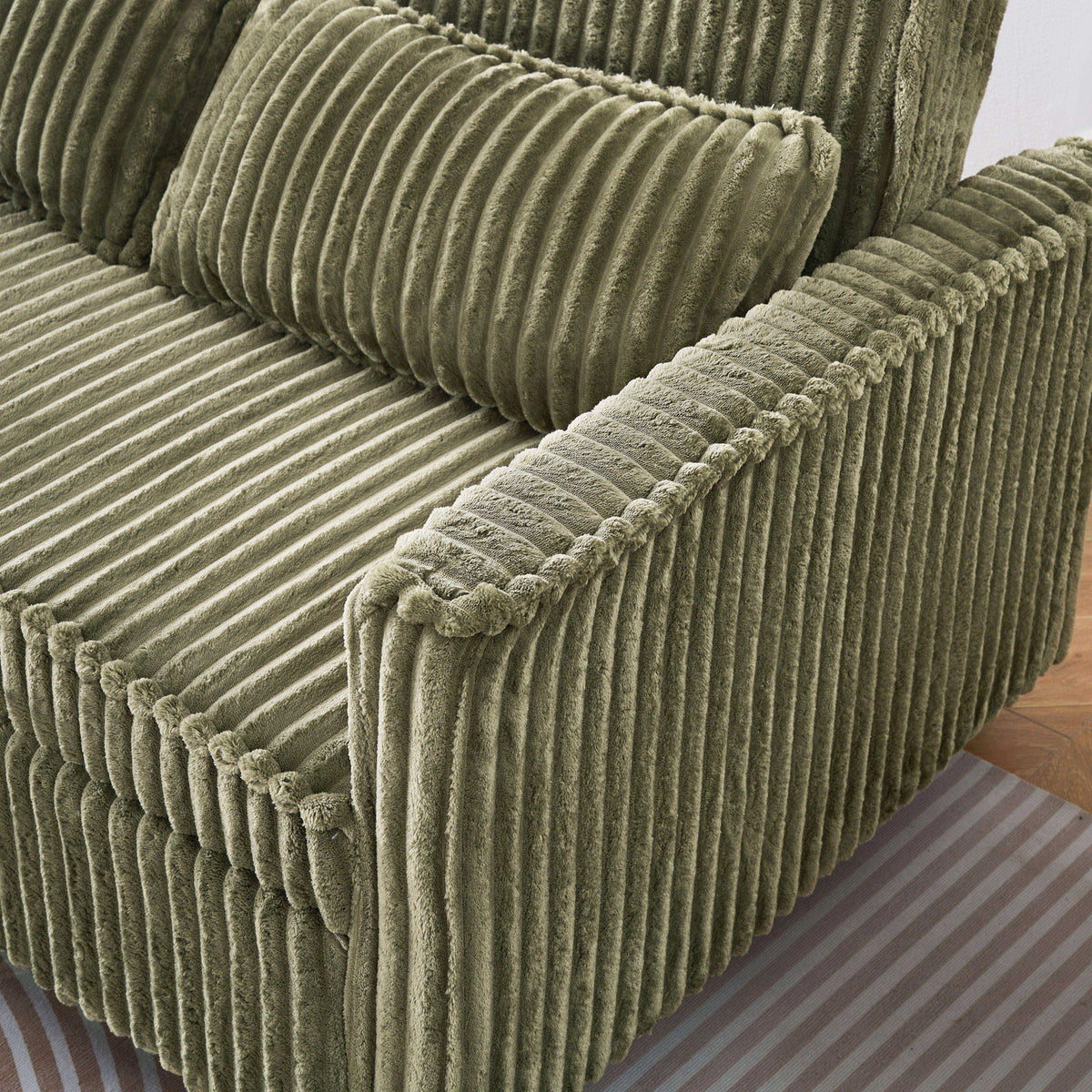 Pull Out Sofa With Movable Tabletop And USB Ports - Green