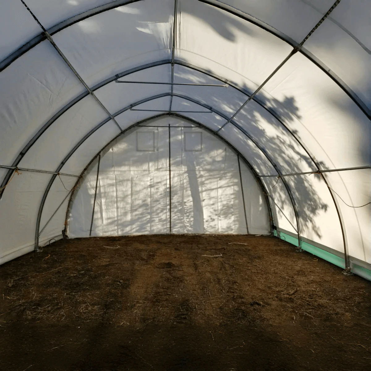 Single Truss Arch Storage Shelter Garden Building Steel Frame White Green