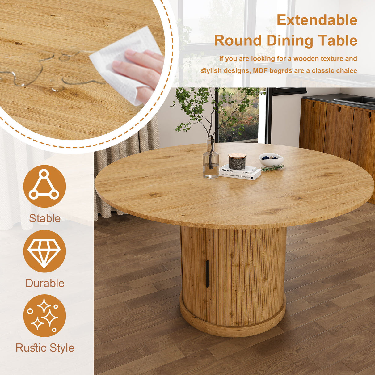 Extendable Oval Dining Table With 2 Tier Storage - Oak