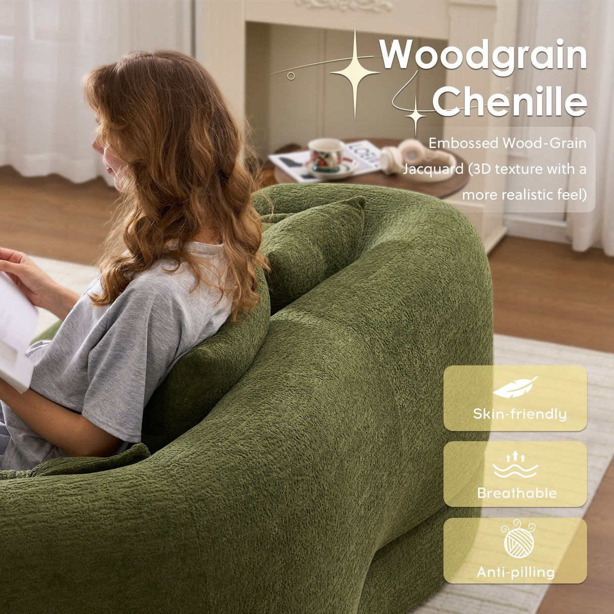Foldable Sofa Bed, Boneless Couch Convertible Sleeper With 4 Pillows