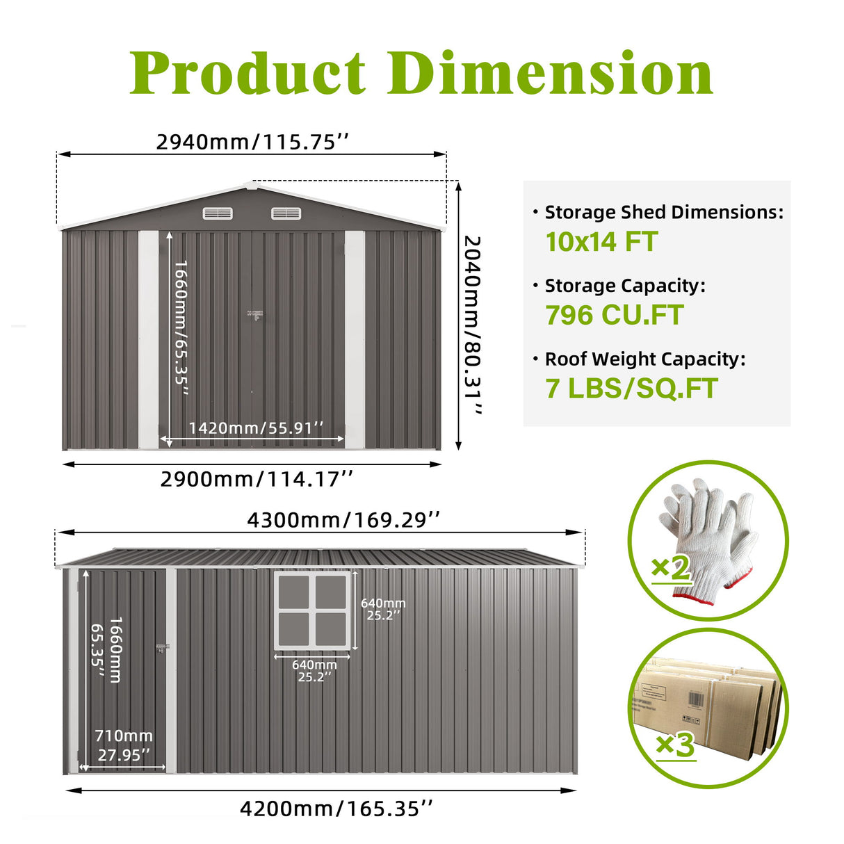 Outdoor Storage Shed With Lockable Doors