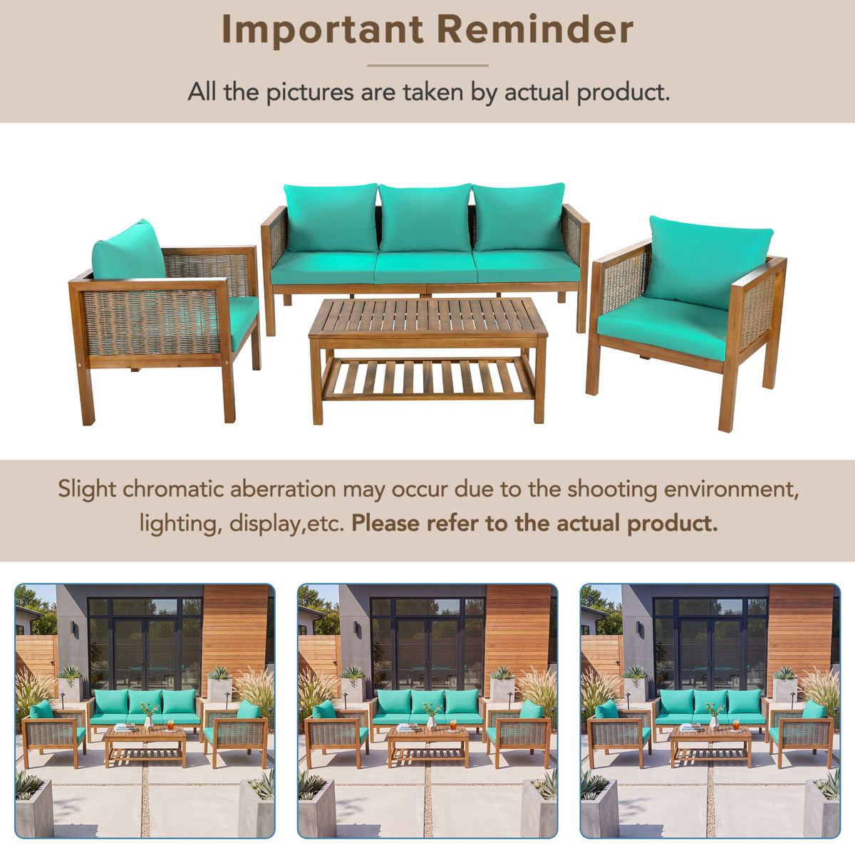 Patio Set Outdoor With Coffee Table And Cushions