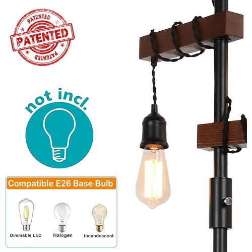 Dimmable Industrial 3-Light Tree Floor Lamp