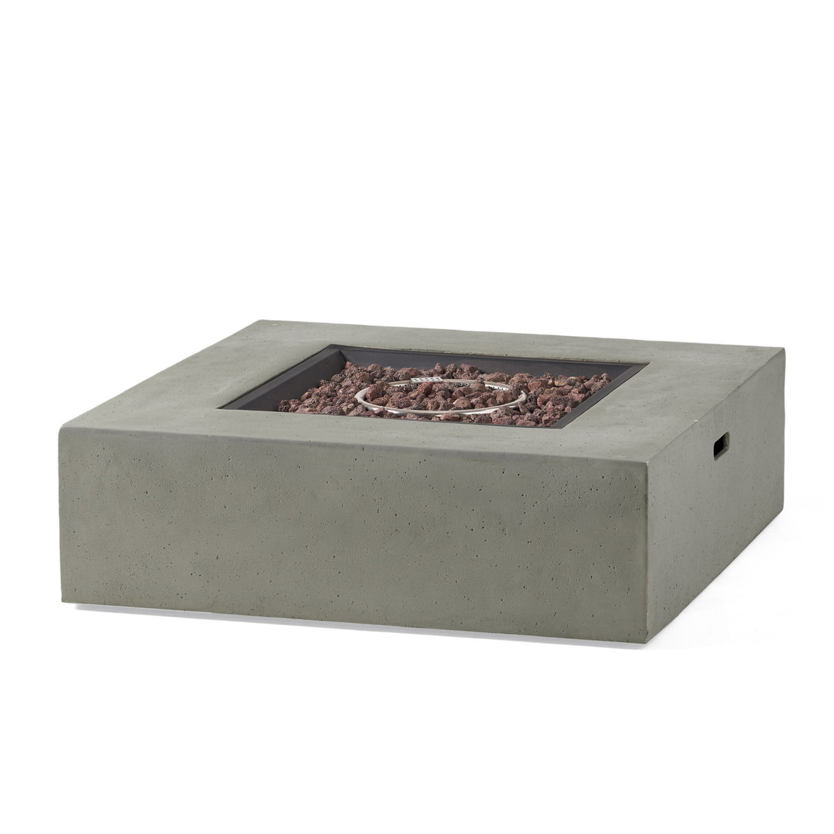 Square Fire Pit Table Outdoor Hearth 50000 BTU Propane Ceramic 40x40in