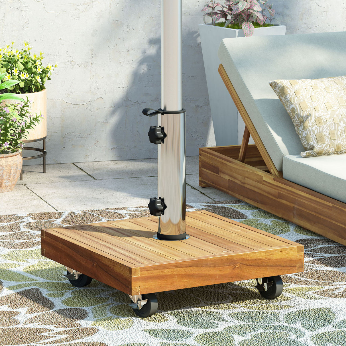 Ralph - Square Umbrella Base - Teak