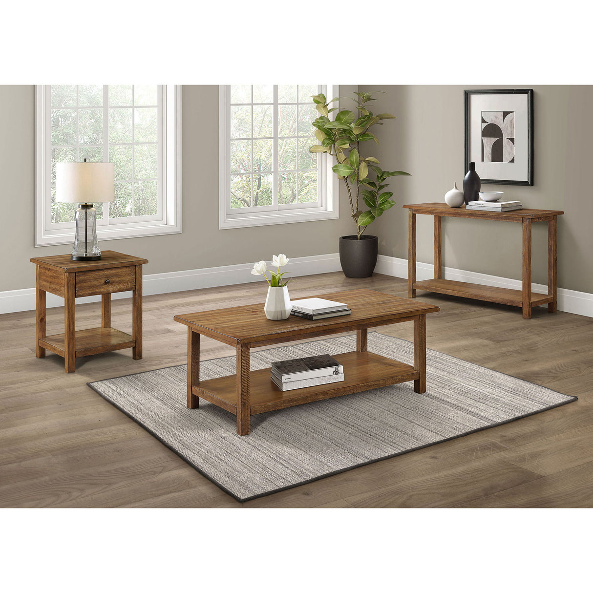 Castleton - 1 Drawer Wood End Table With Shelf