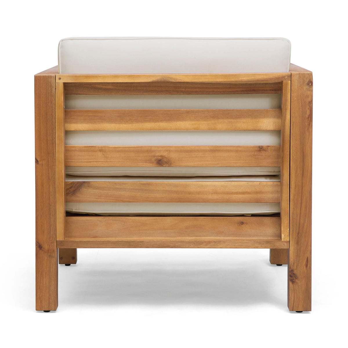 Outdoor Acacia Wood Patio Chair With Fabric Cushion