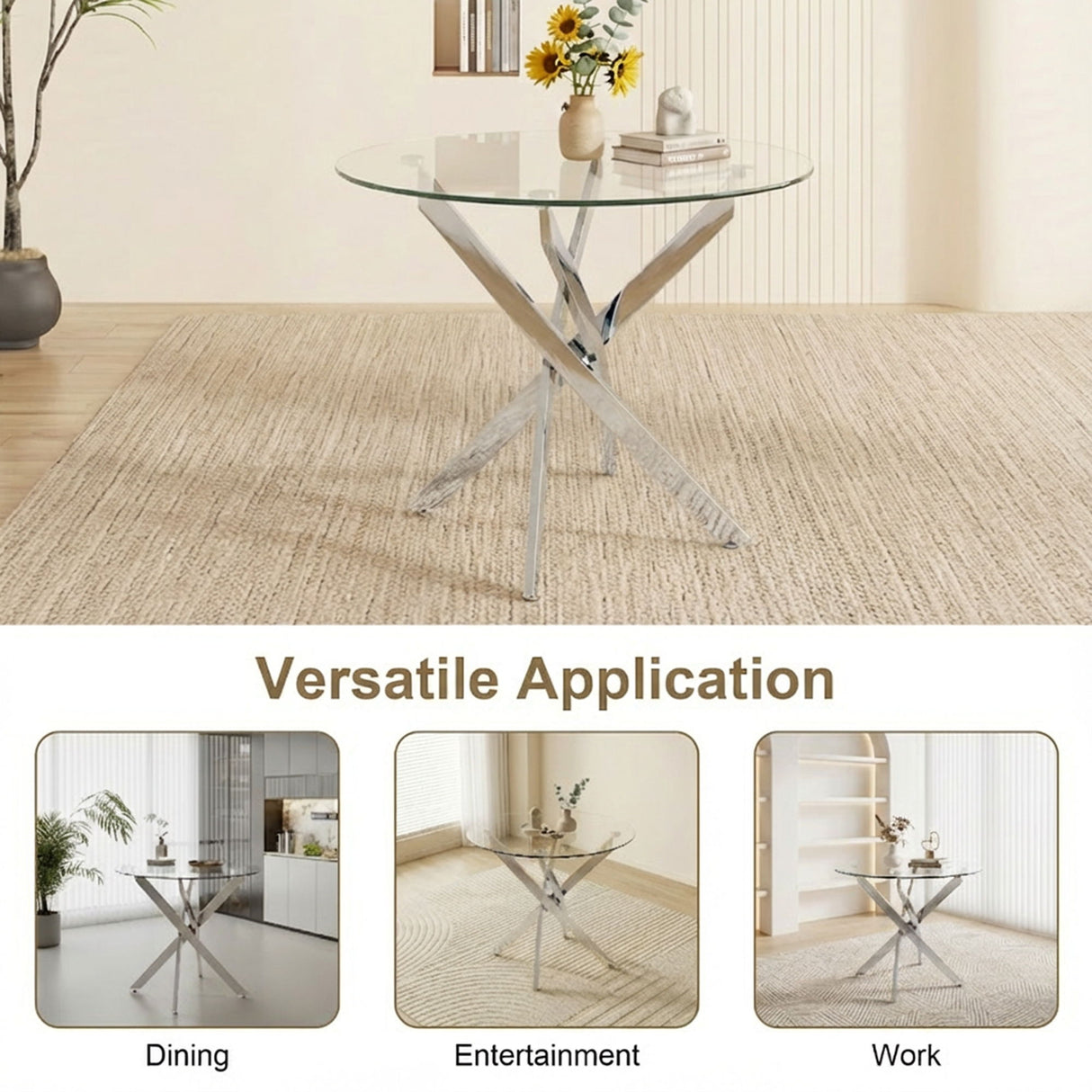 Round Dining, Kitchen Table For Dining Room - Chrome