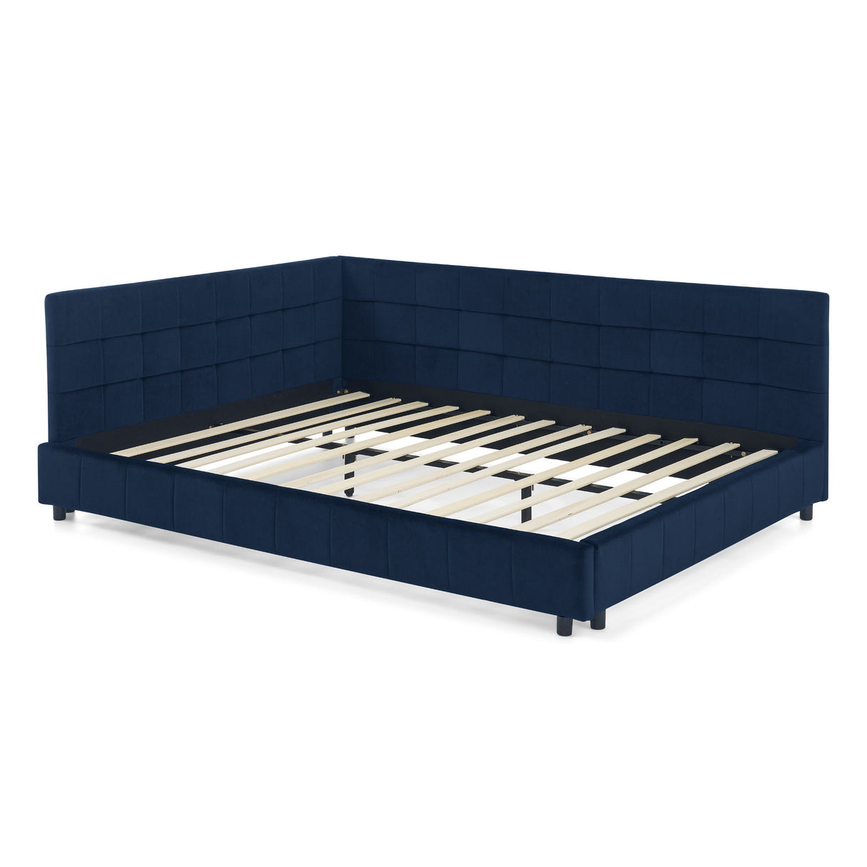 Elegant Design Storage Upholstered Tufted Bed Frame With Backrest And Armrests