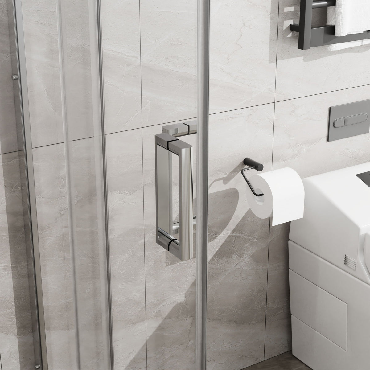 Corner Sliding Shower Door & Base Combo No Drain Kit