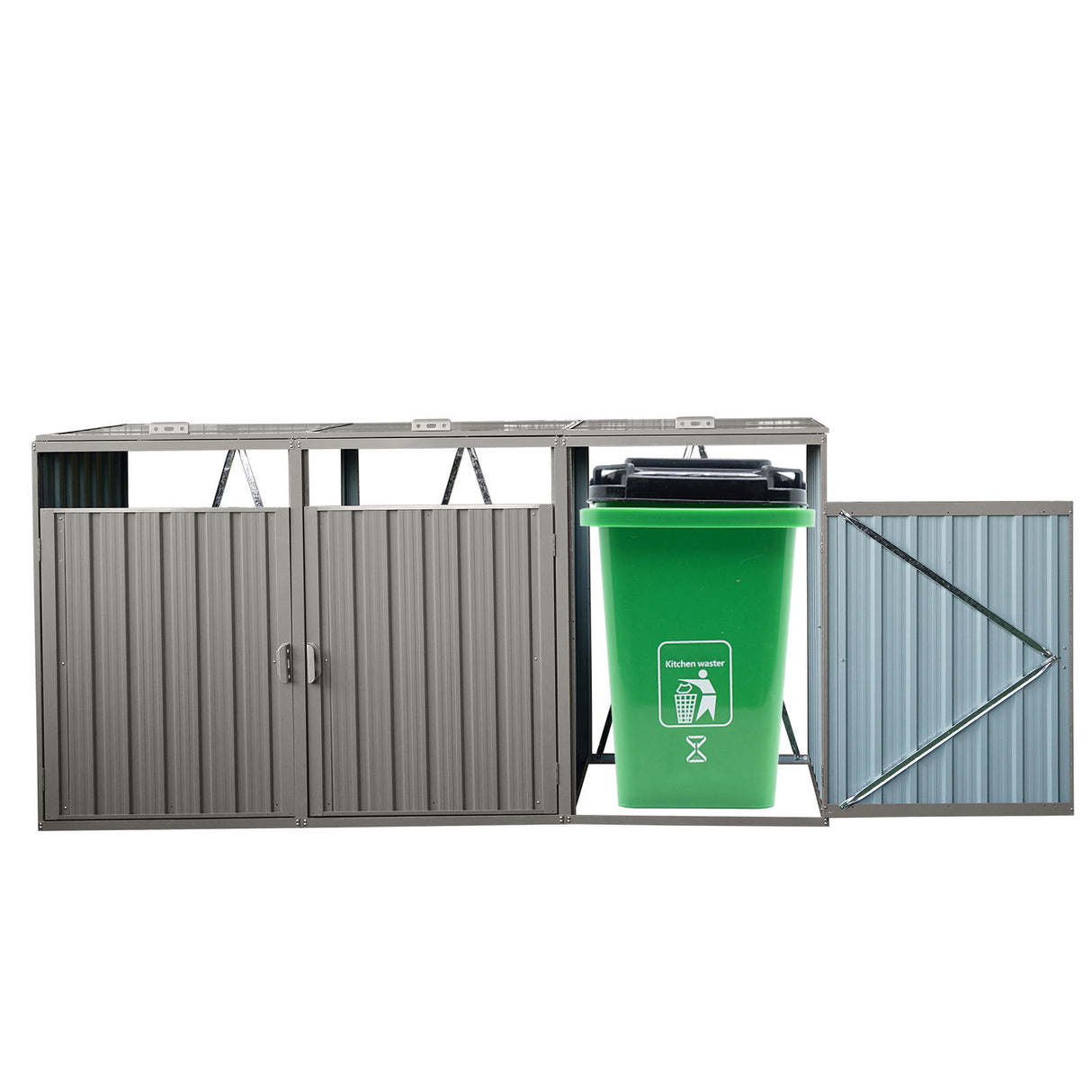 Garbage Bin Shed Outdoor Storage Building Weatherproof Galvanized Steel Housing