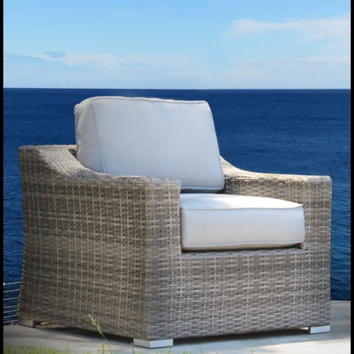 Outdoor Seating Group For 7 With Cushions - Gray Mix