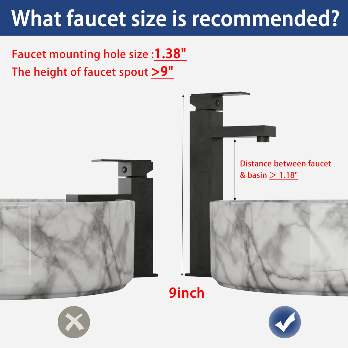 Wall Mounted Bathroom Vanity With Art Sink & 1 Soft Close Door