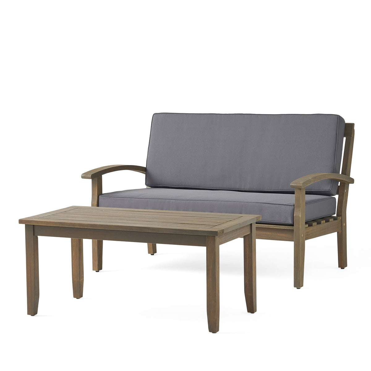 Outdoor Chat Set With Coffee Table And Loveseat