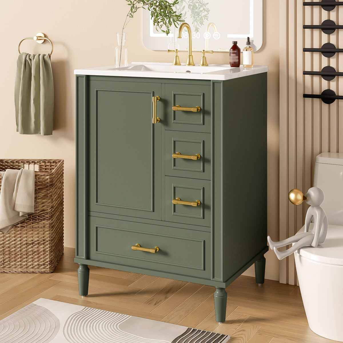 Traditional Bathroom Vanity Set With Soft Close Doors