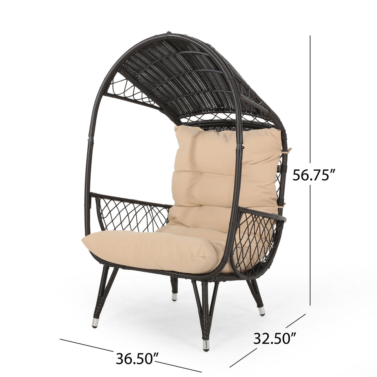 Outdoor Wicker Standing Basket Chair With Cushion