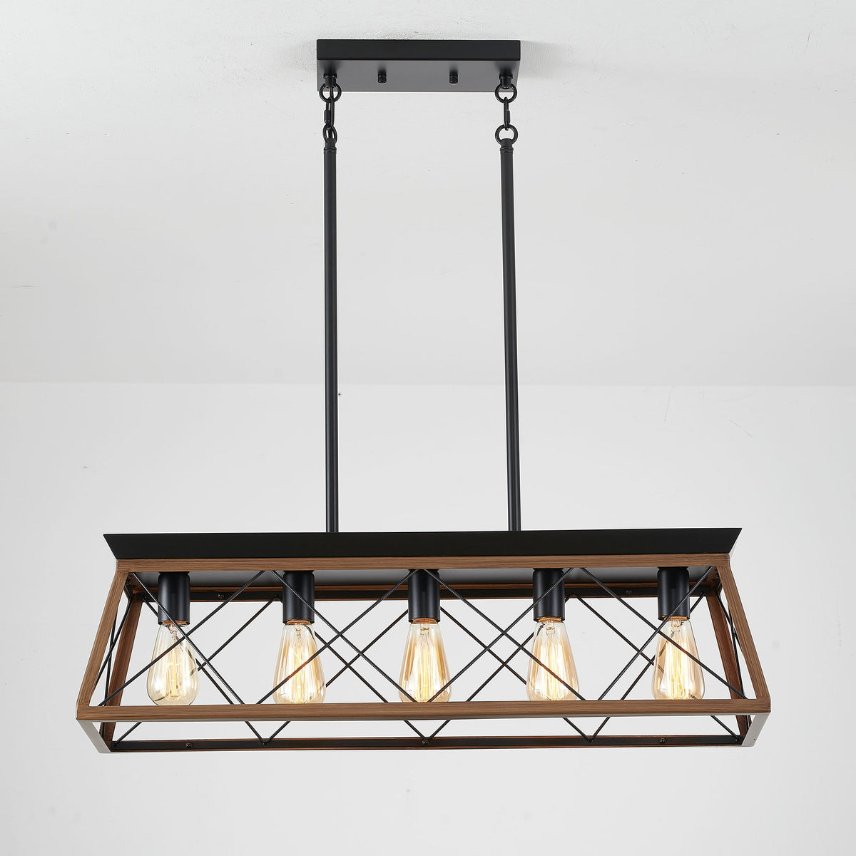 Chandelier Pendant Light For Dining Room Kitchen, 5 Light Fixture With Adjustable Height