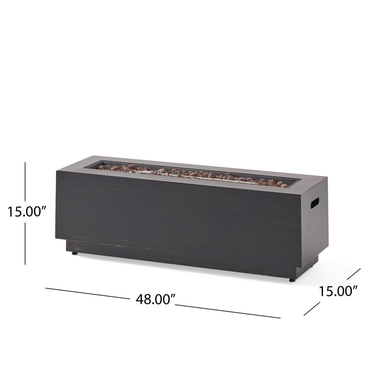 Modern Outdoor Iron Propane Fire Pit with 50000 Btu in Sleek Design