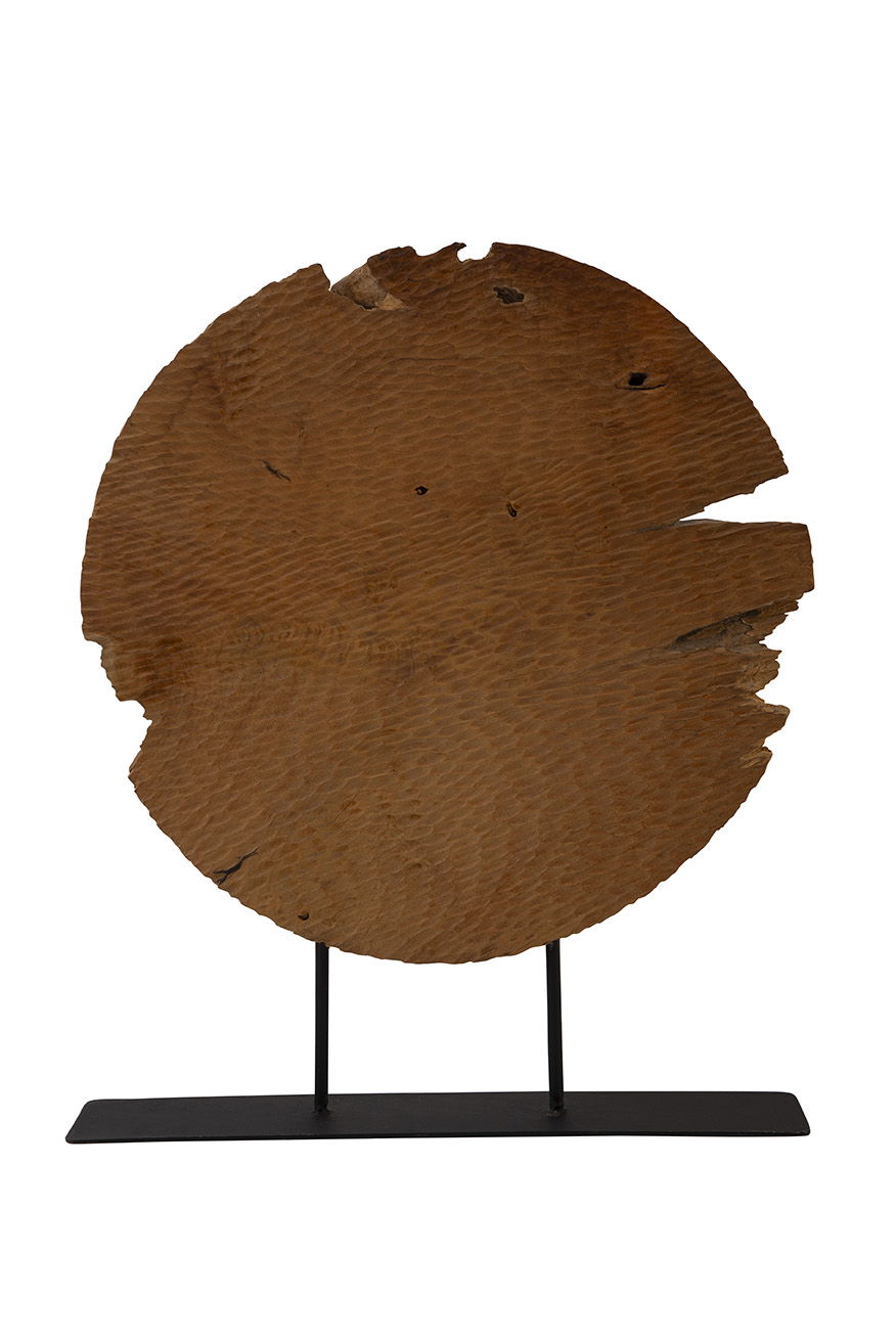 Teak Sculpture Set (Set of 2) - Dark Brown