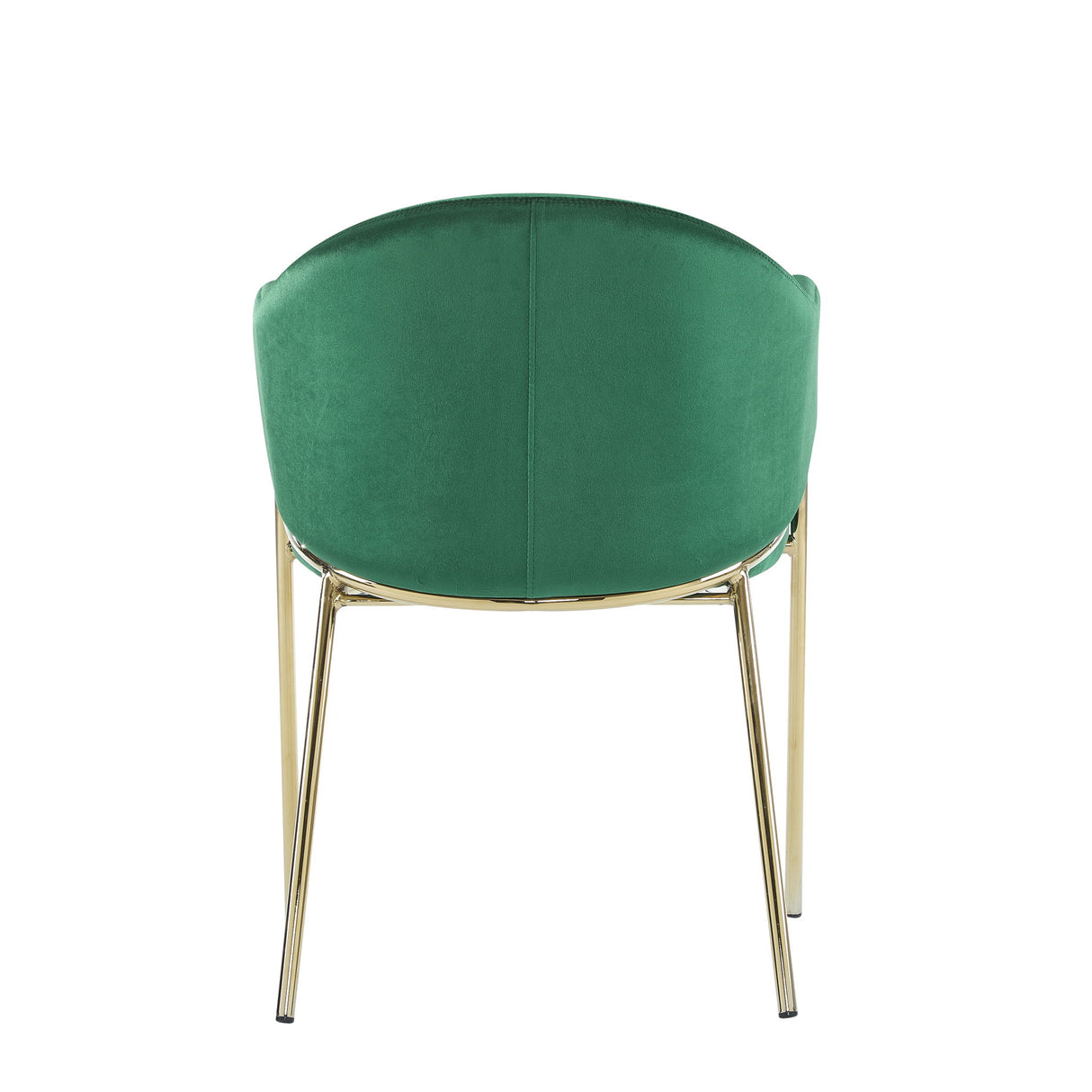 Modern Upholstered Dining Chair With Gold Metal Frame - Emerald / Gold