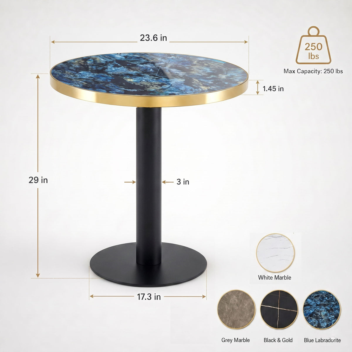 Round Bistro Coffee Table - Blue