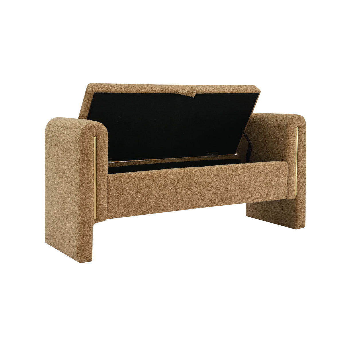 Modern Teddy Upholstered Large Bed End Bench With Arms And Storage