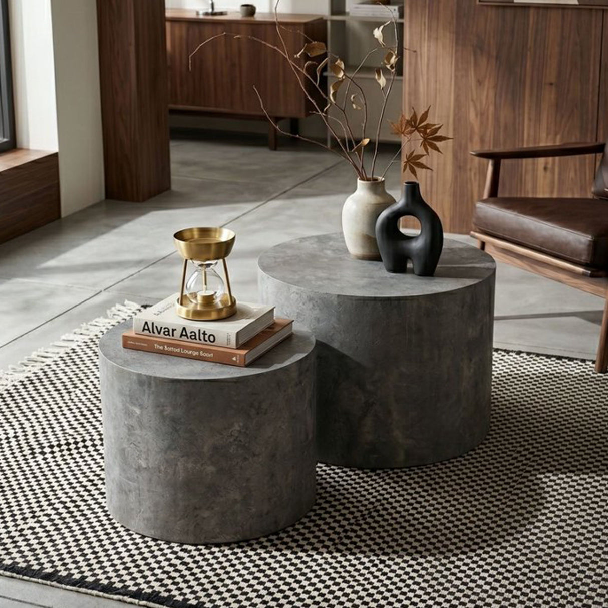 Modern Round Nesting Coffee Table (Set of 2)
