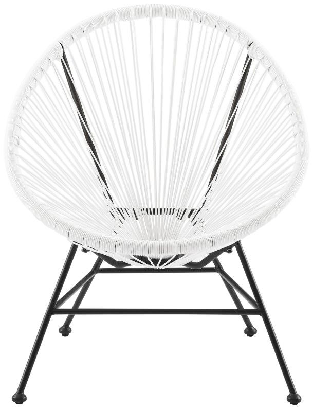 Linon Anson White/Black Rope/Steel Outdoor Single Chair