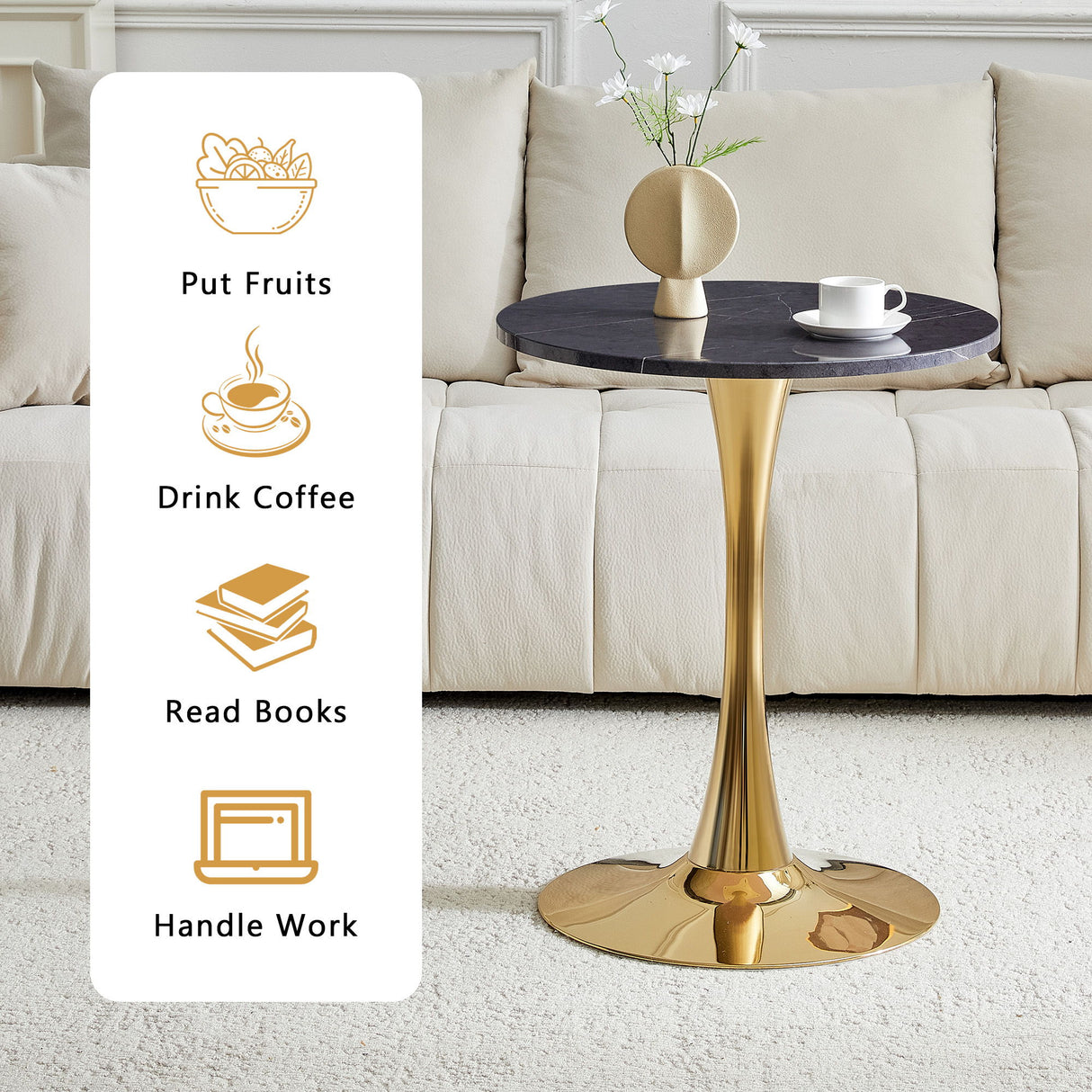 Round Dining Table With Thickened Top For Kitchen