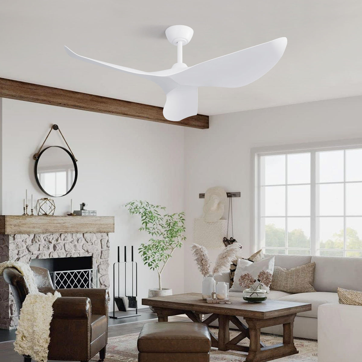 38" Ceiling Fan Without Light With DC Motor And Remote Control