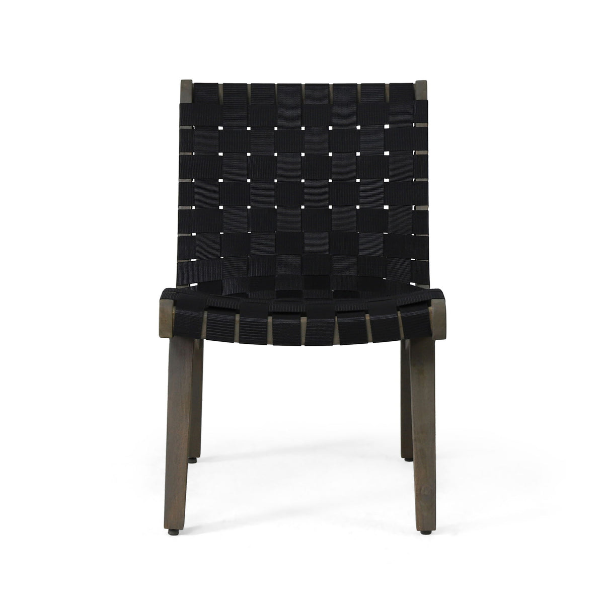 Lounge Chair With Stunning Rope Weave Design, (Set of 2) - Black