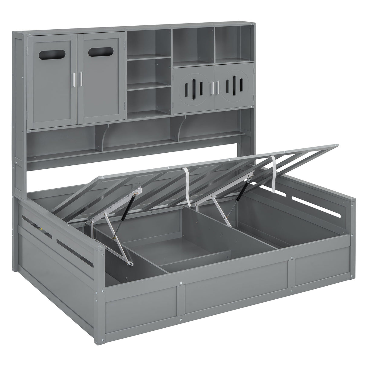 Daybed With All-In-One Cabinet And Shelf