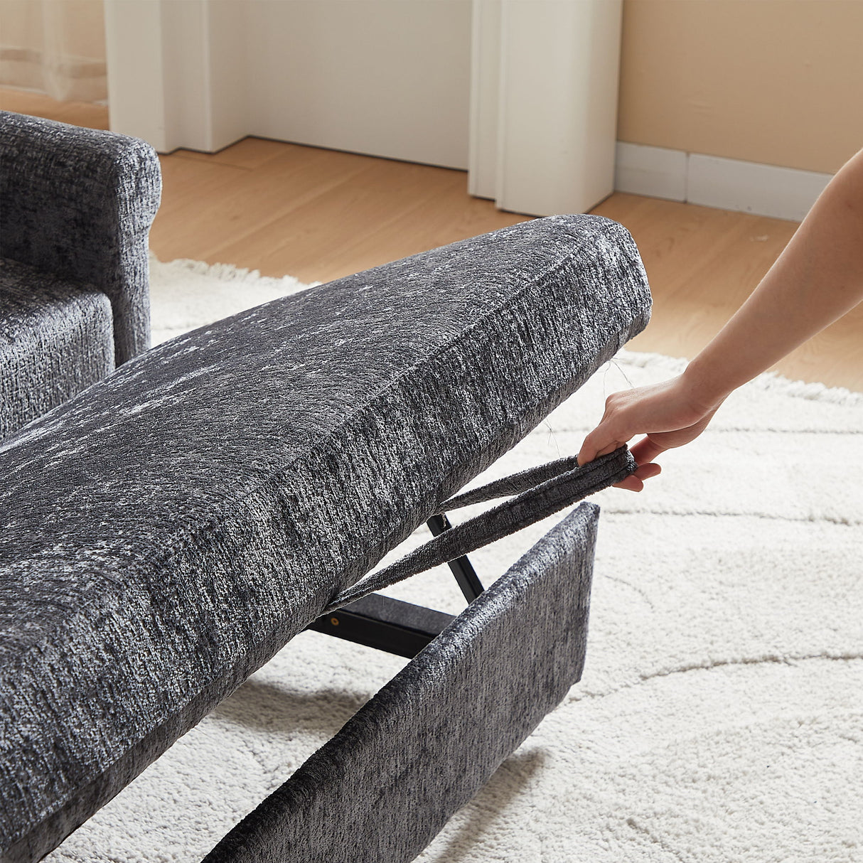 Loveseat Sofa Bed, Pull - Out Couch Sleeper & 2 Pillows