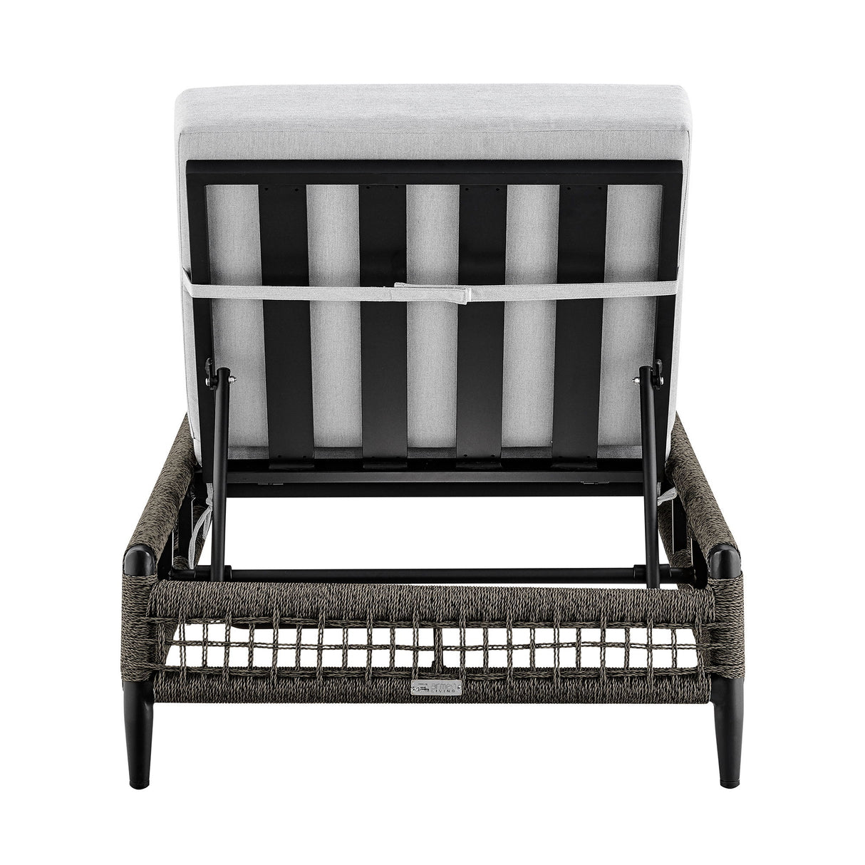 Alegria - Outdoor Patio Adjustable Chaise Lounge Chair In Aluminum With Gray Rope And Cushions