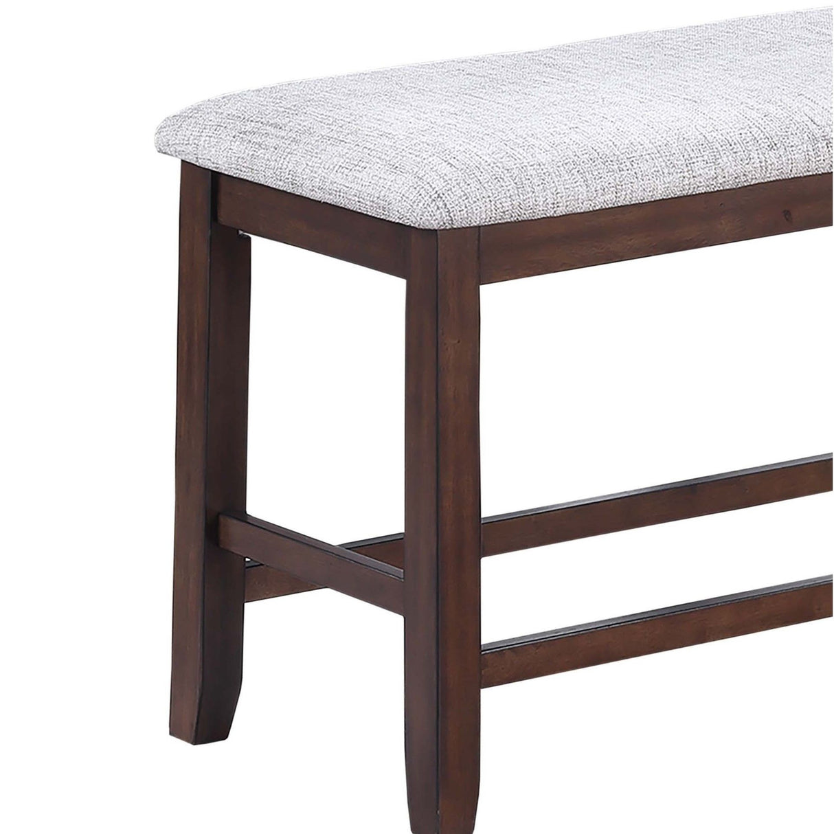 Cushion Padded Seat Counter Height Dining Bench - Walnut