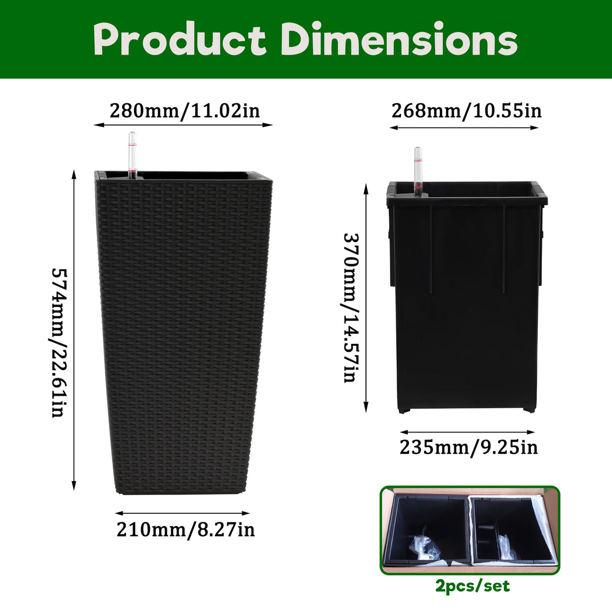 Indoor Outdoor Planter With Automatic Watering System