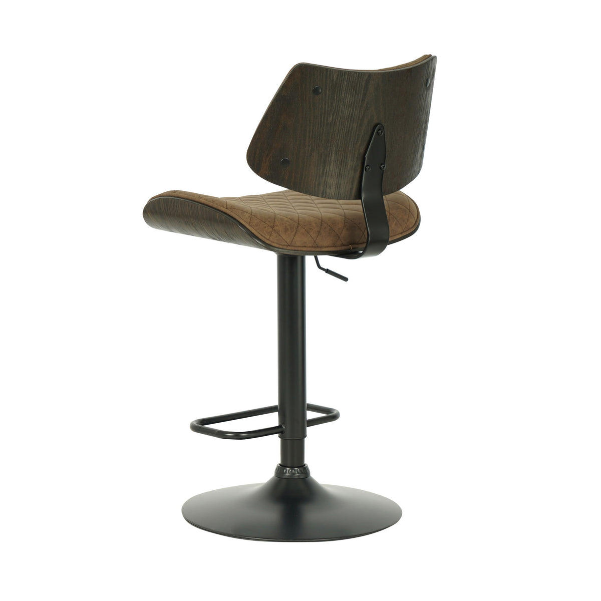 Leland - Adjustable Swivel Bar Stool With Faux Leather Seat