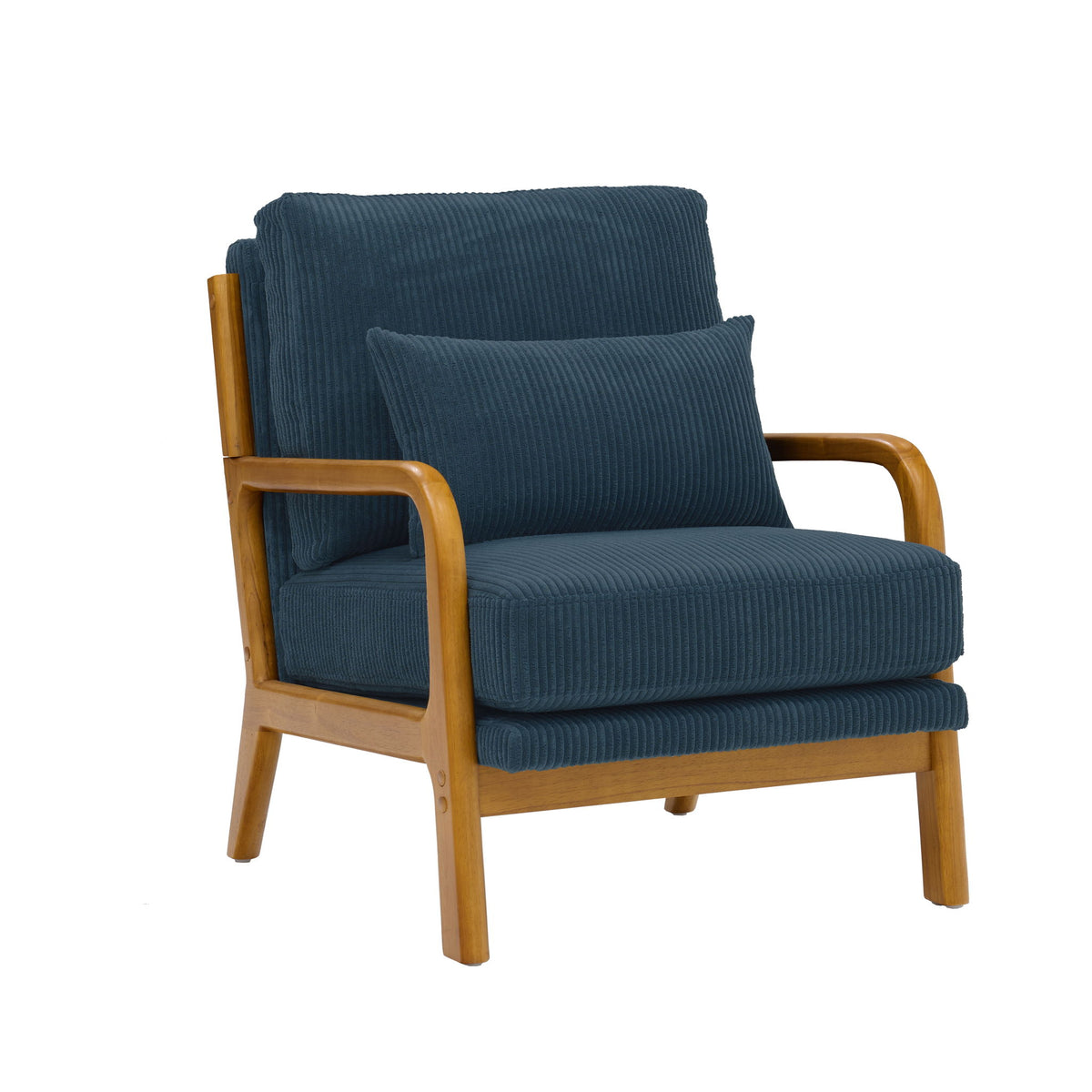 Upholstered Armchair With Back Support Pillow