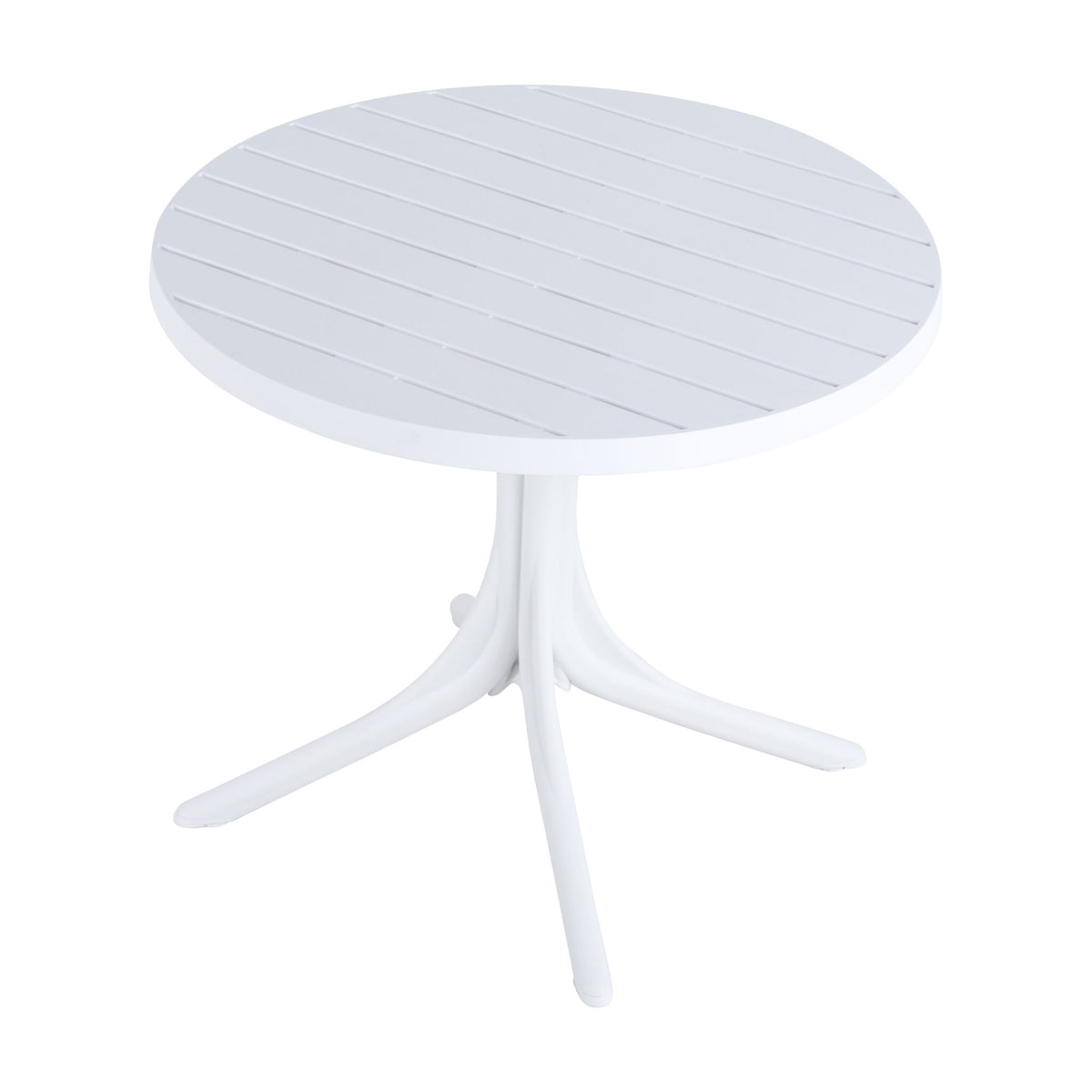 4 Piece Set Of Color Block Designed Single Chairs With Round Table - Haze Green / White