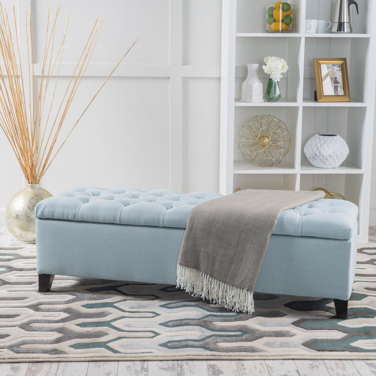 Glouster - Contemporary Storage Ottoman With Button Tufted Design