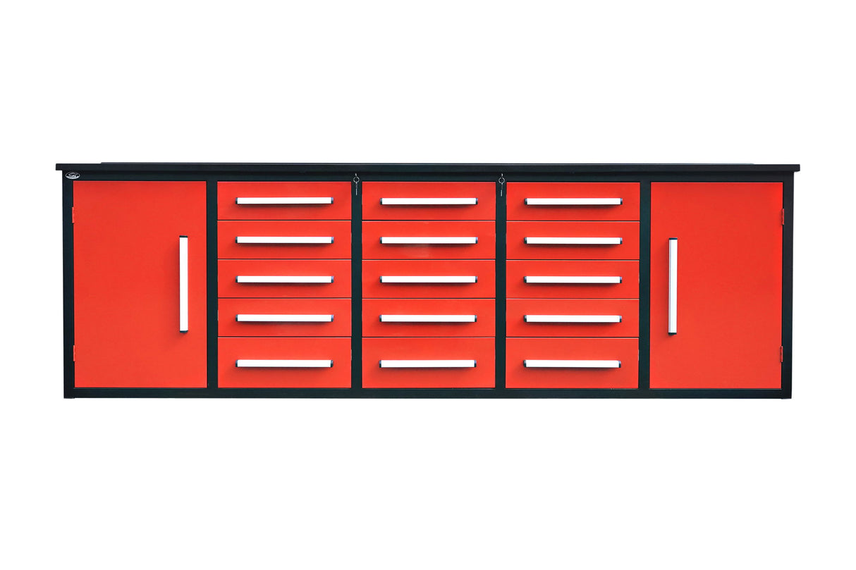 Storage Cabinet With Work Bench (15 Drawers And 2 Cabinets)