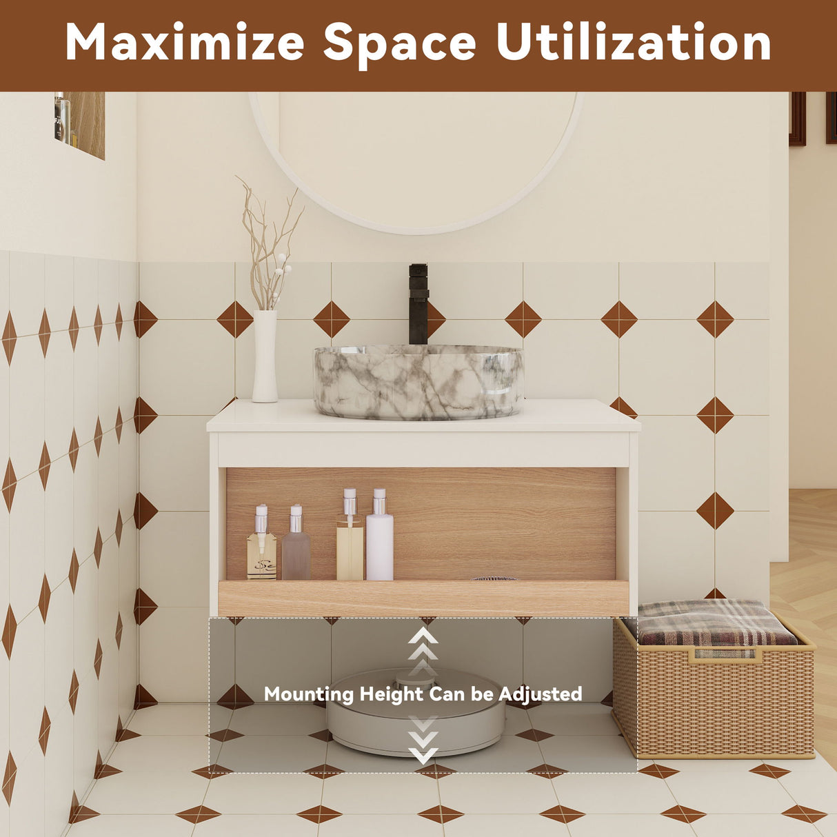 Floating Bathroom Vanity With Vessel Sink
