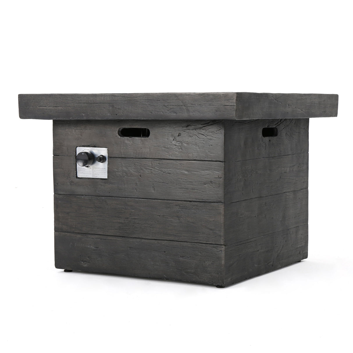 Anchorage - Wood Square Fire Pit 40, 000 Btu - Gray