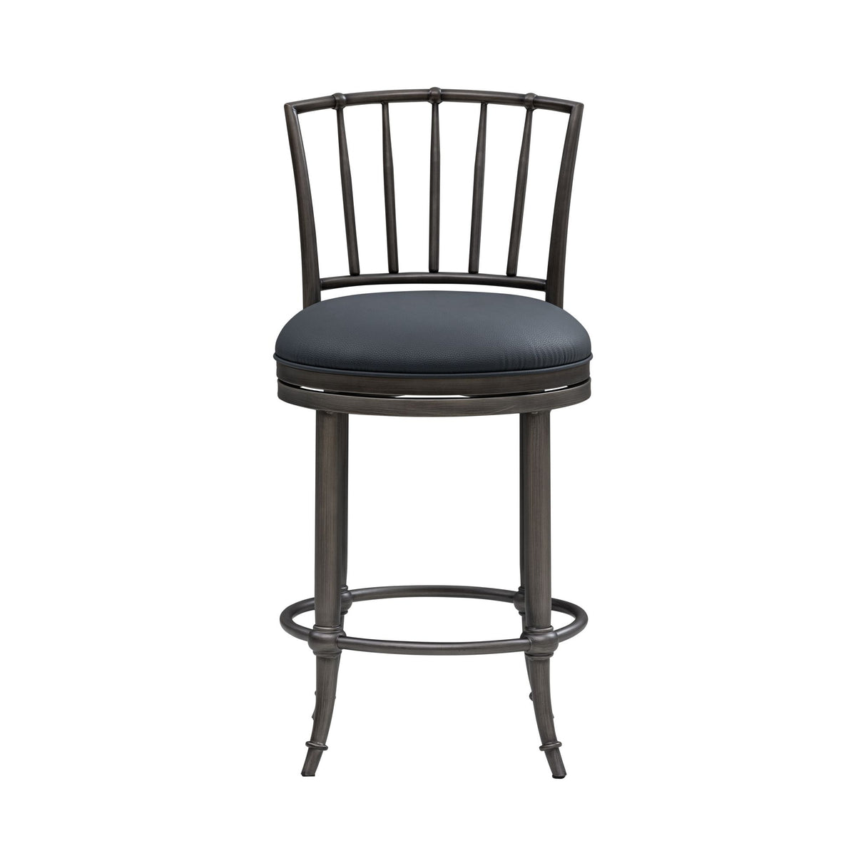 Vince - Commercial Grade Steel Frame Faux Leather Upholstered Swivel Counter Height Barstool
