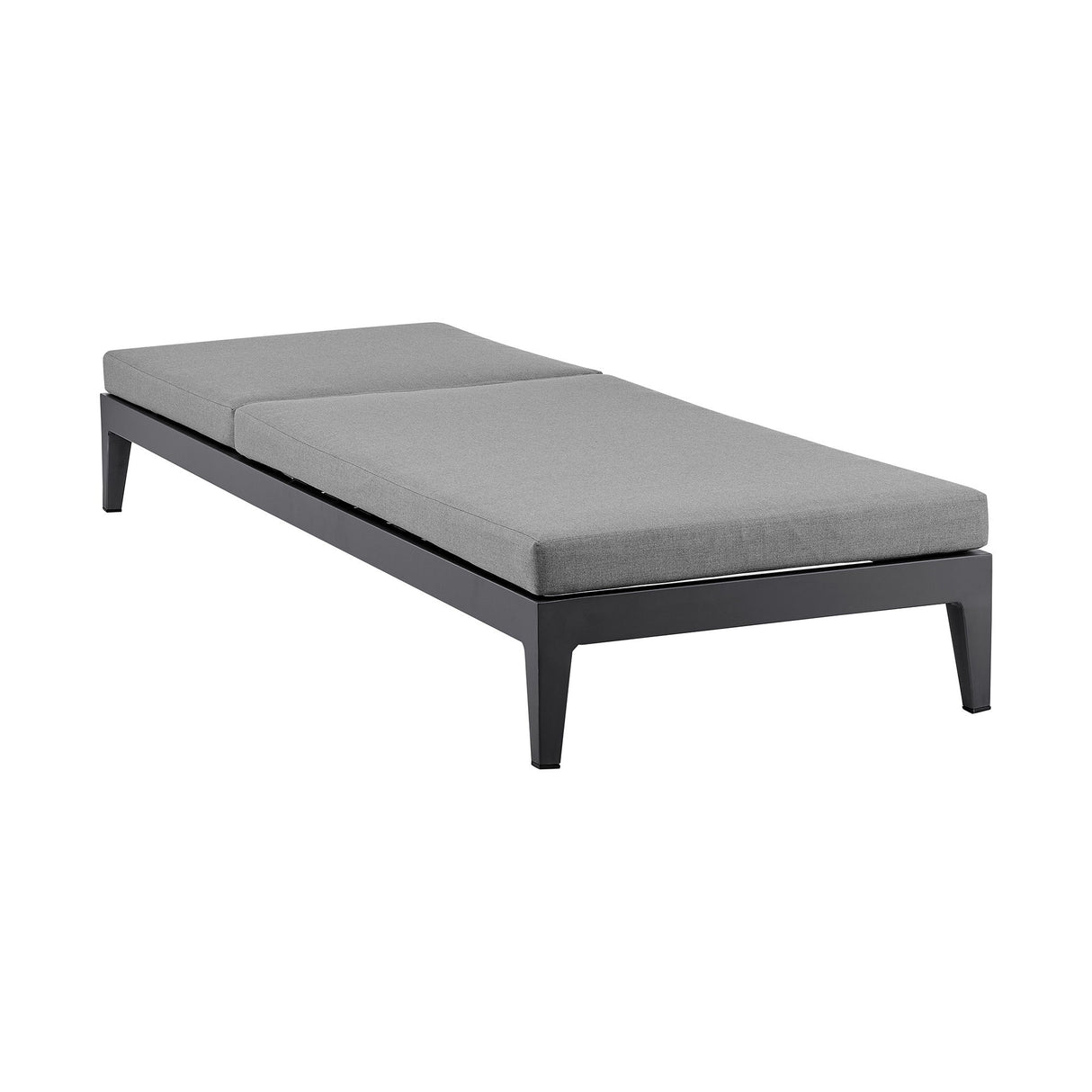 Menorca - Outdoor Patio Adjustable Chaise Lounge Chair In Aluminum With Gray Cushions