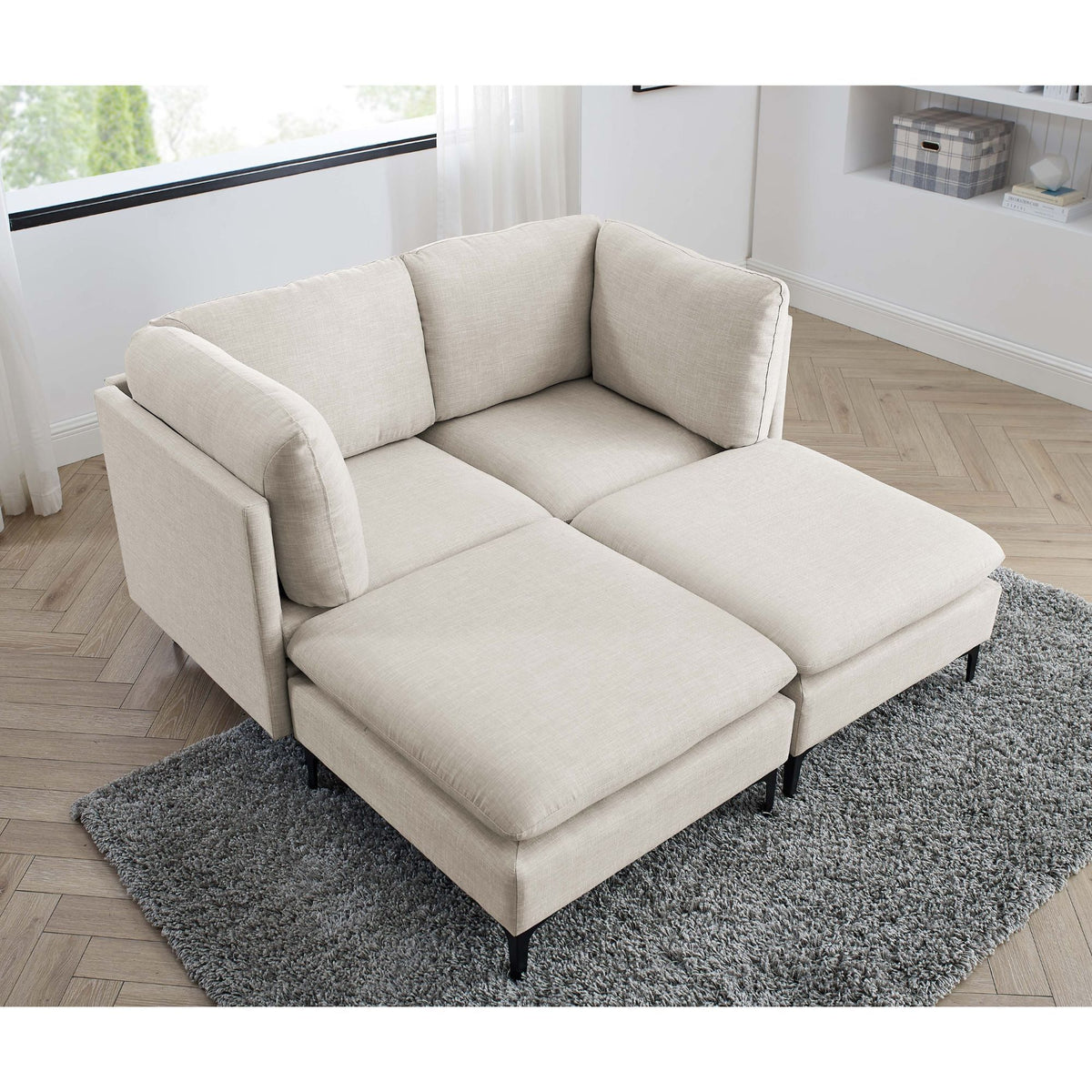 Upholstered Modular Sectional & Tall Legs